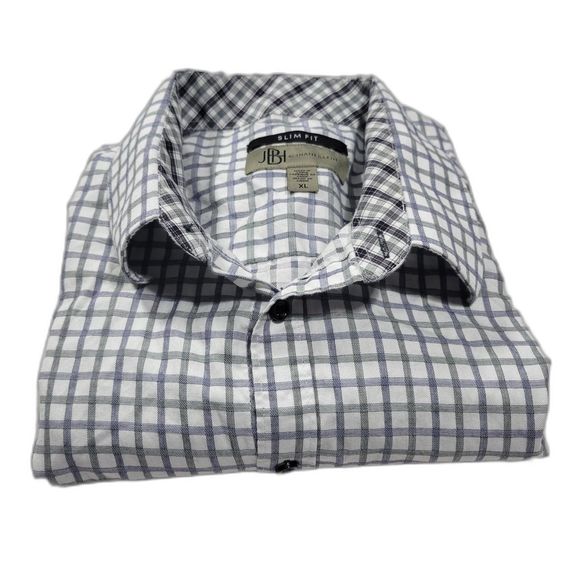 Jhane Barnes Men's Long Sleeve Button Up Slim Fit Plaid Shirt XL - Picture 3 of 11